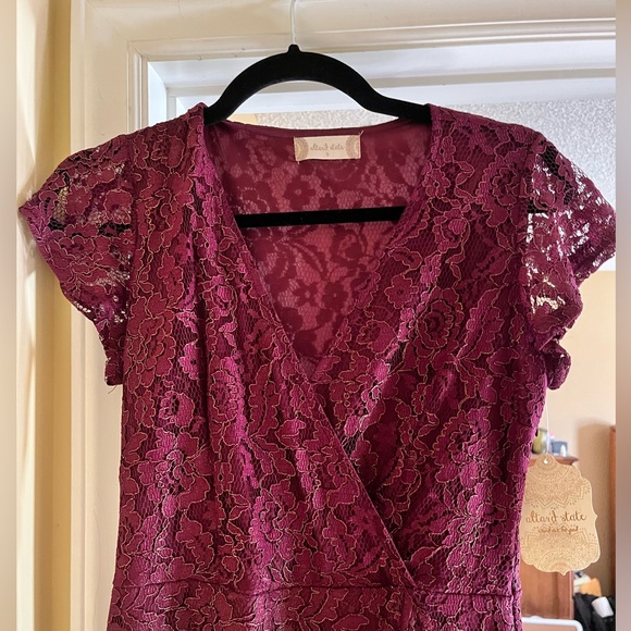 New With Tags!! Altard State high low plum and gold dress. Size Small - Picture 2 of 3